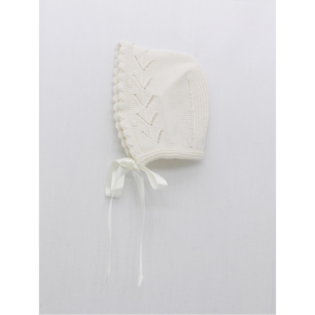 Openwork knit hood