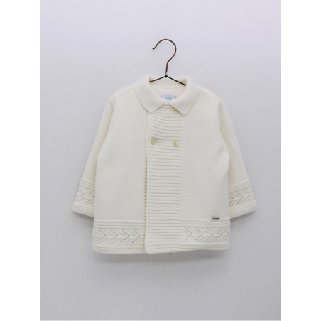 Knitted duffle coat with openwork