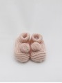 Knit booties with pompom