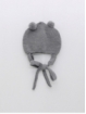 Beanie with earflaps and pompoms