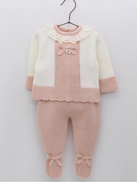 Conjunto menina de ponto bicolor