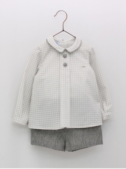 Checkered shirt and shorts
