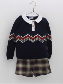 Tartan jumper and shorts