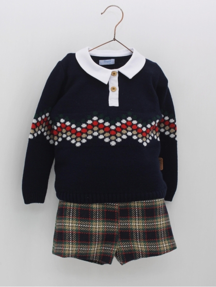 Tartan jumper and shorts