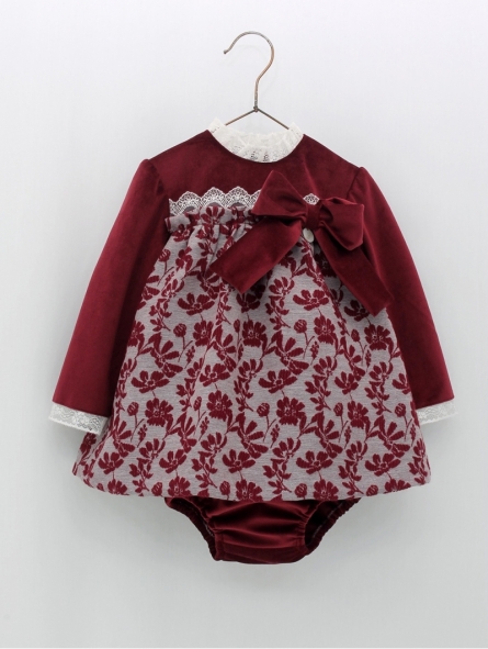Velvet and jacquard bloomer set
