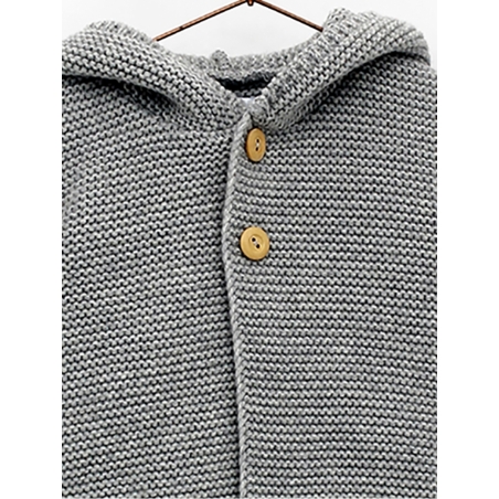 Knitted trench coat with hood