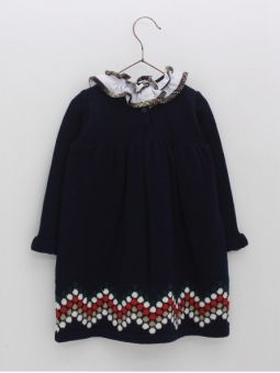 Knitted dress with fretwork
