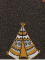 Jumper with teepee design and fretwork