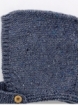 Knitted hood with button closure