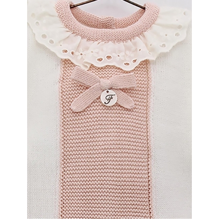 Girl's two-tone knit set