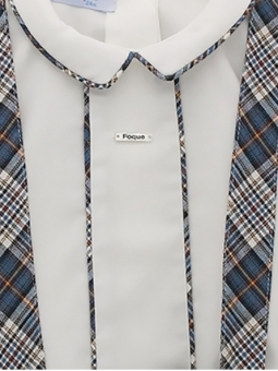 Tartan suspender shorts and shirt set