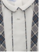 Checkered suspenders pants and shirt set