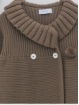 Knitted coat and hood with pompoms