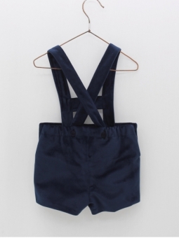 Velvet suspender shorts