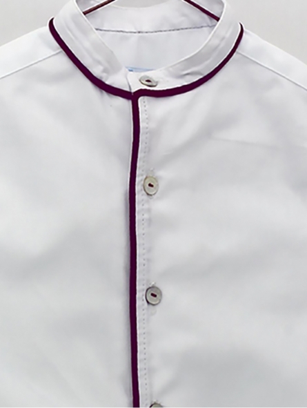 Oxford shirt with velvet piping