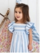 Striped dress with ruffled sleeves