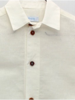 Linen shirt with shirt collar
