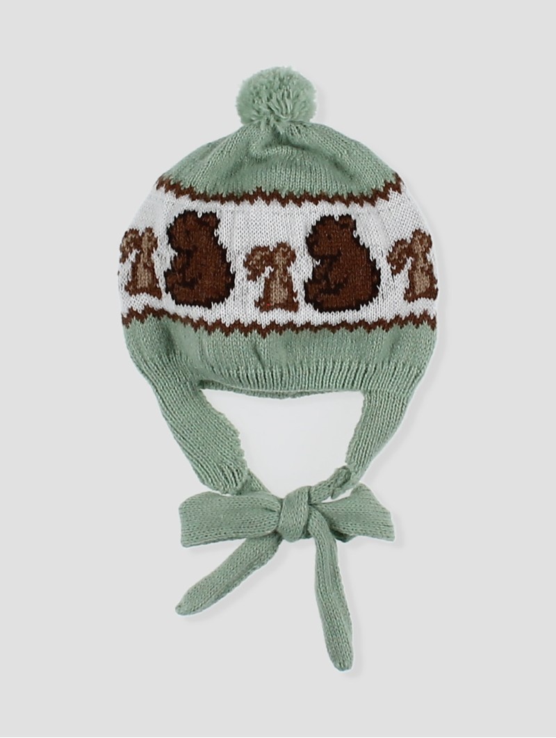 Gorro orejeras e pompón Bambú
