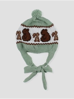 Gorro orejeras e pompón Bambú