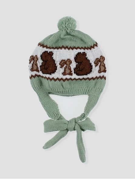 Gorro orejeras e pompón Bambú