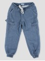 Calça vaqueiro longo jogger cargo
