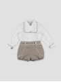 Batiste blouse and pleated shorts set