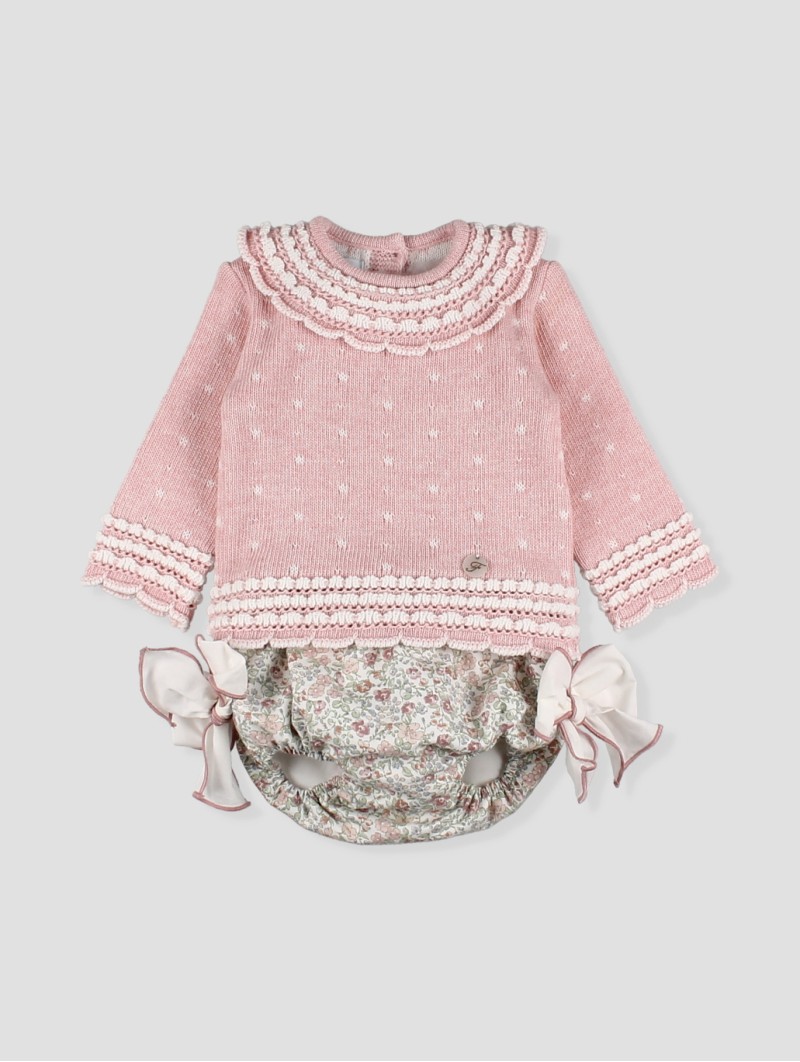 Conjunto criança ponto e teia Liberty