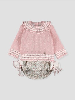 Conjunto criança ponto e teia Liberty