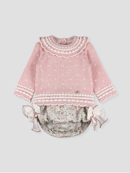 Conjunto criança ponto e teia Liberty