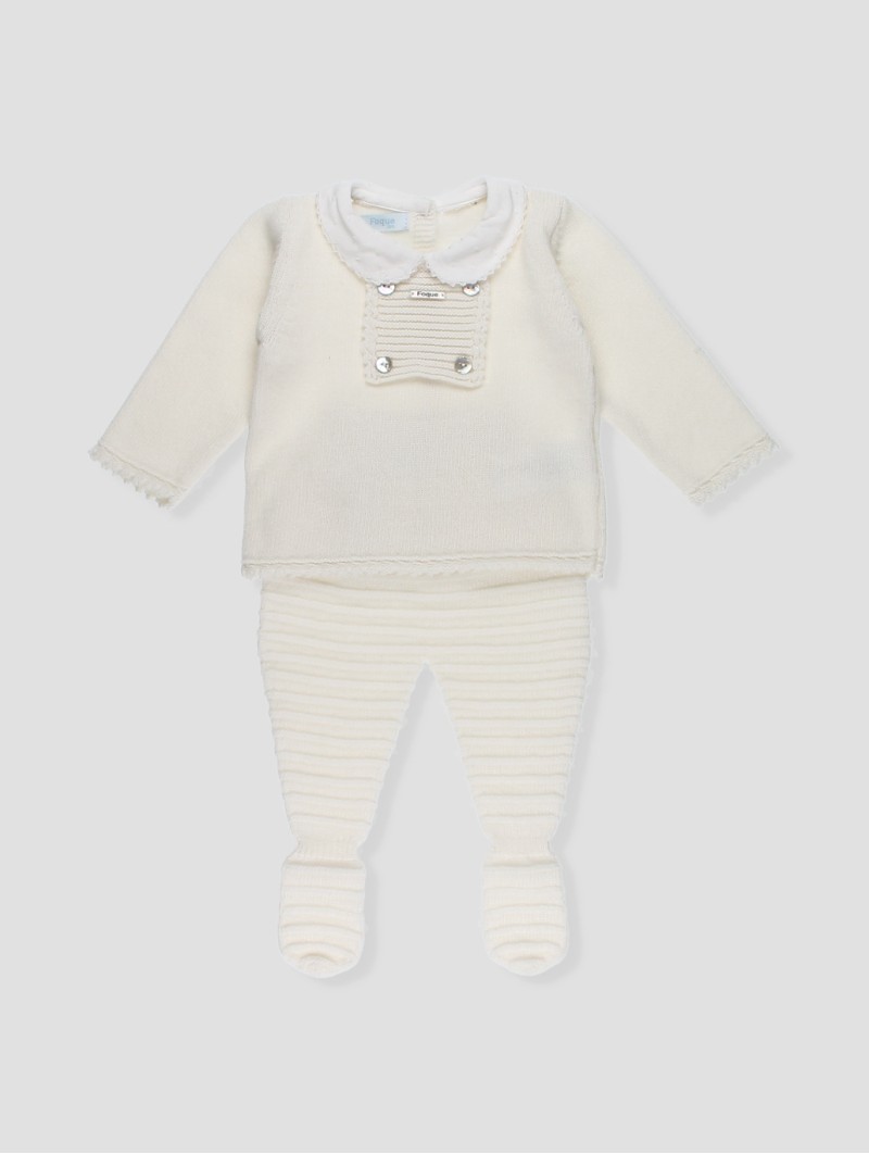 Rafia first outfit in ecru