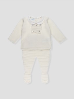 Rafia first outfit in ecru
