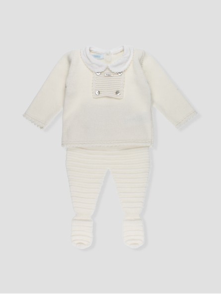 Rafia first outfit in ecru