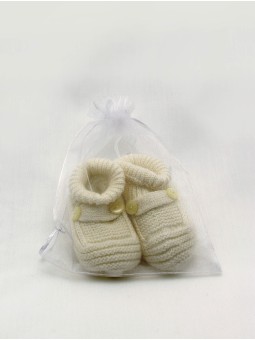 Knitted baby boot-like booties