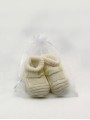 Knitted baby boot-like booties