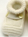 Knitted baby boot-like booties
