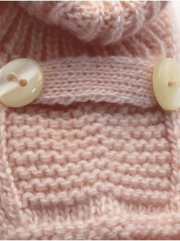Knitted baby boot-like booties