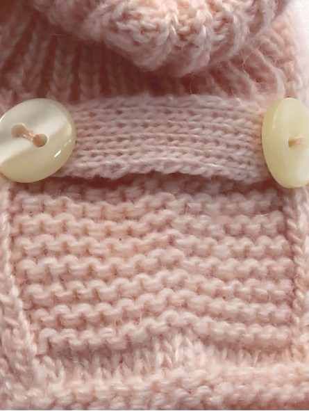 Knitted baby boot-like booties