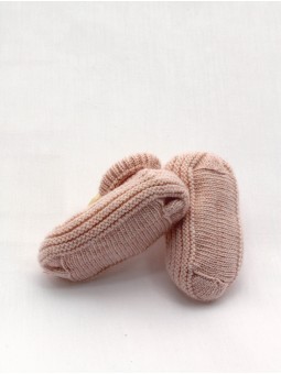 Knitted baby boot-like booties
