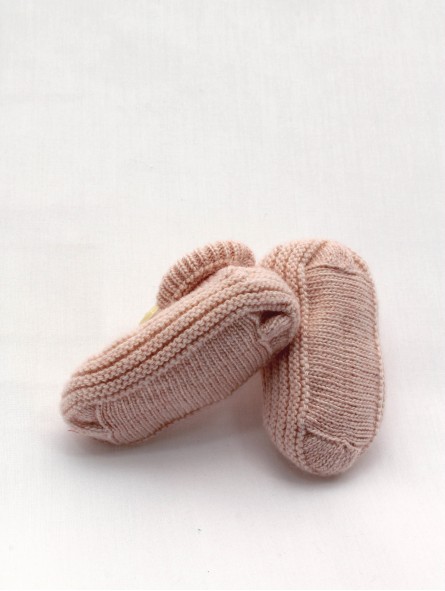 Knitted baby boot-like booties