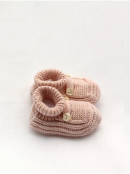 Knitted baby boot-like booties