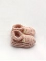 Knitted baby boot-like booties