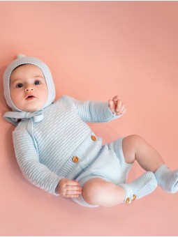 Baby boy bloomers with cable trim