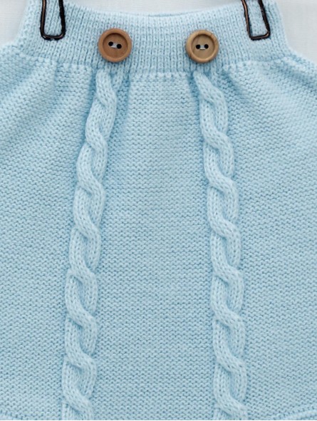 Baby boy bloomers with cable trim