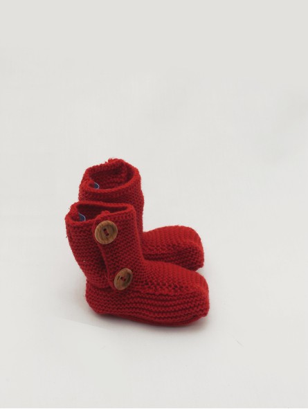 Coloured knitted baby boot
