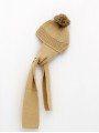 Gorro bufanda com pompón de cabelo natural