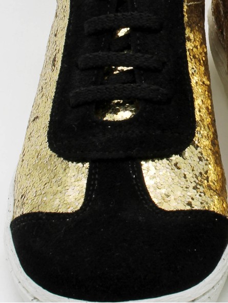 Glitter gold and black sneakers for girl