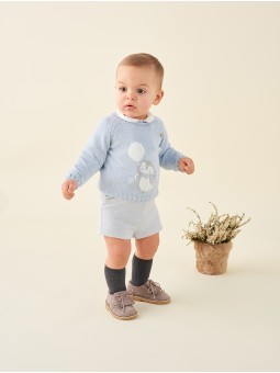 Knitted sweater with penguin print