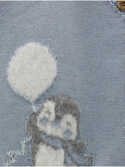 Knitted sweater with penguin print