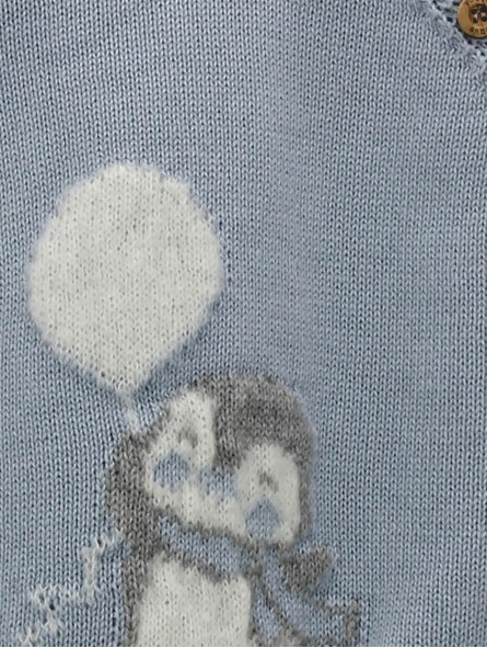 Knitted sweater with penguin print