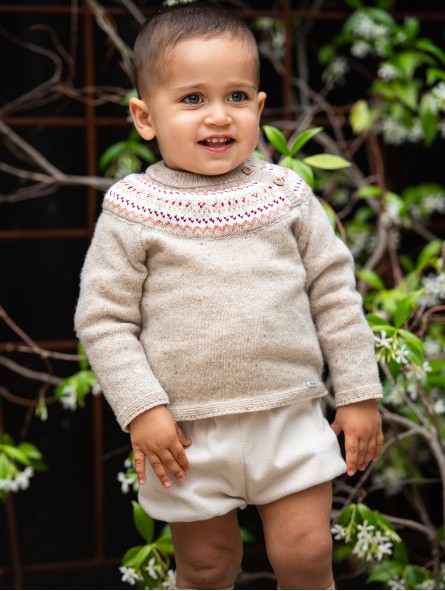 Fretwork knitted sweater